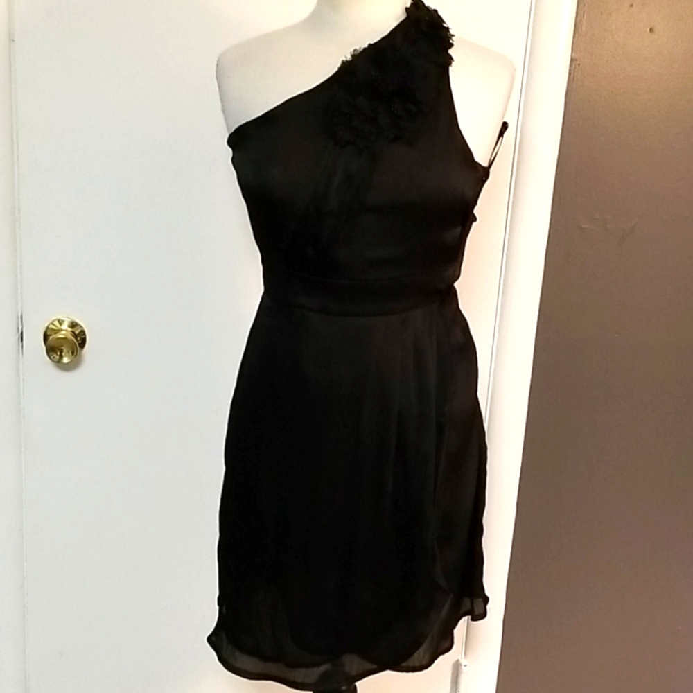 Dress one shoulder retro black s